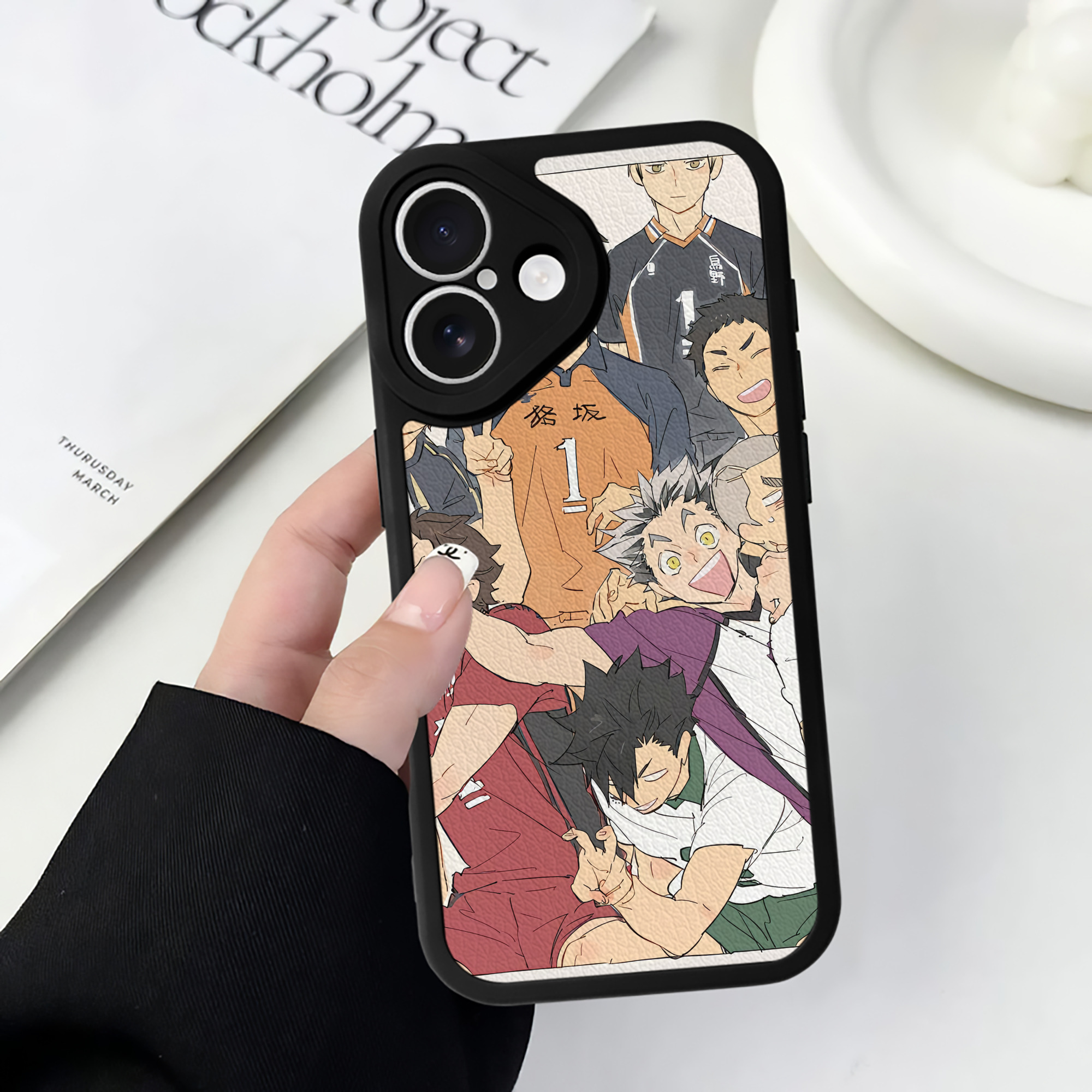 （画像用） ハイキュー!! Haikyu!! 【iPhone 16シリーズ対応】シリコンスマホケース（レザー調） 材質：シリコン